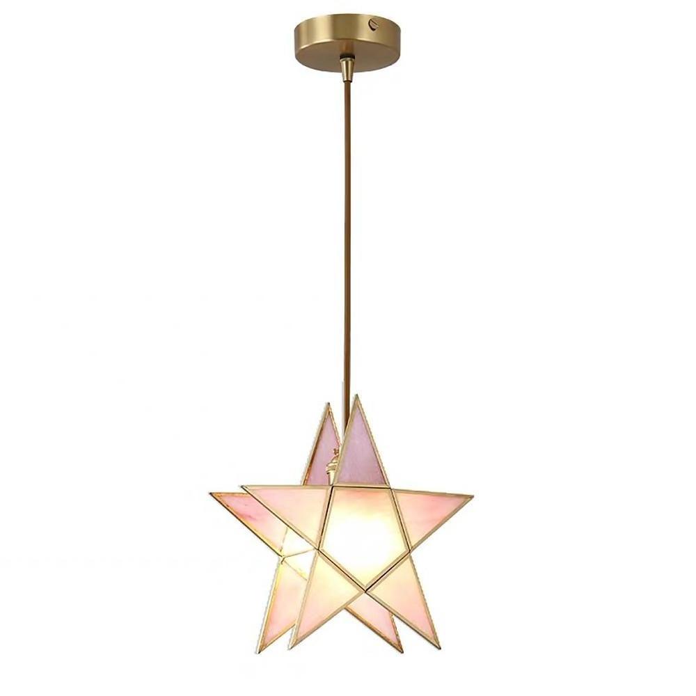 Double Star LED Copper &amp; Glass Pendant Light