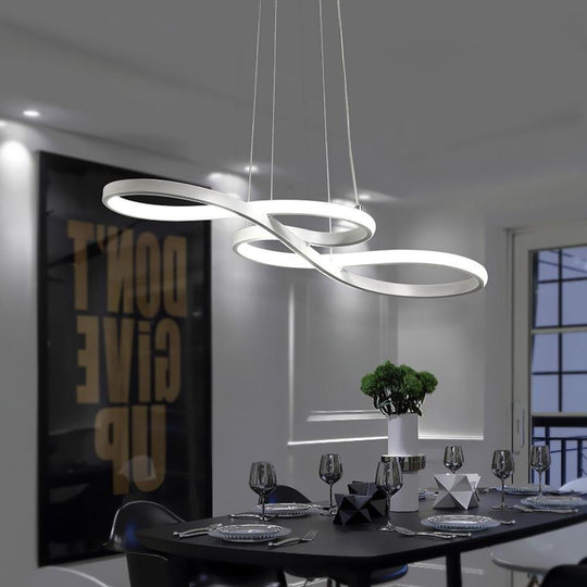 Geometric Wave Semi-Flush Chandelier – Metal &amp; Silica Gel
