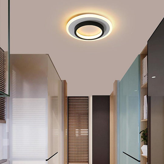 Modern Layered LED Ring Flush Mount Ceiling Light – 3 Circle Design