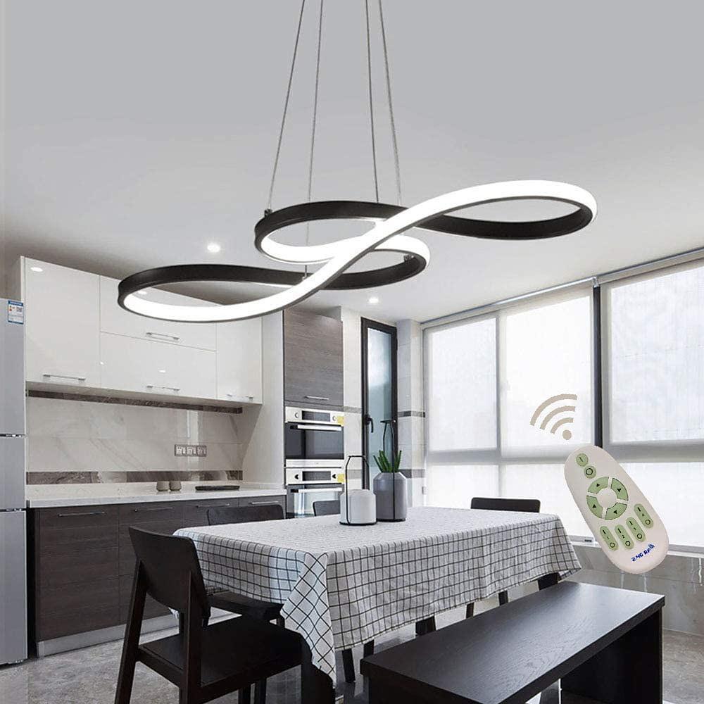 Geometric Wave Semi-Flush Chandelier – Metal &amp; Silica Gel