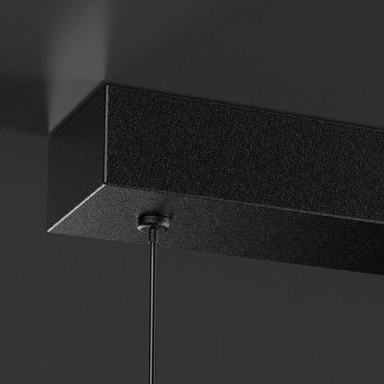 6/8-Light Black Island Horizontal Suspension Linear LED Pendant Light