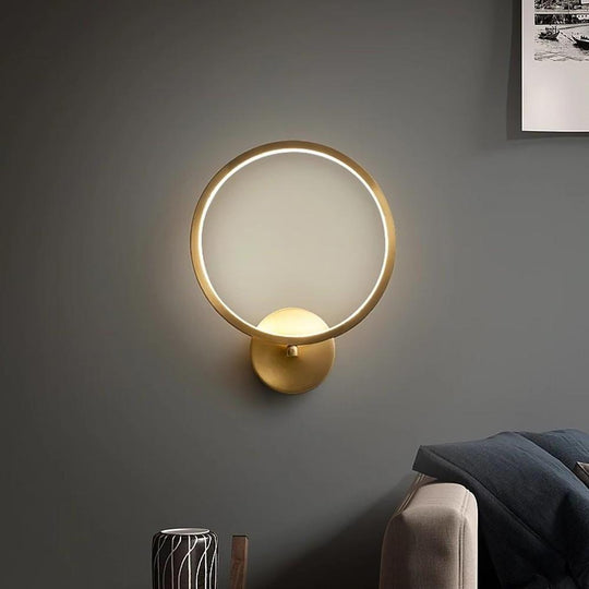 Three-Light Modern Copper LED Flush Mount Ceiling Light