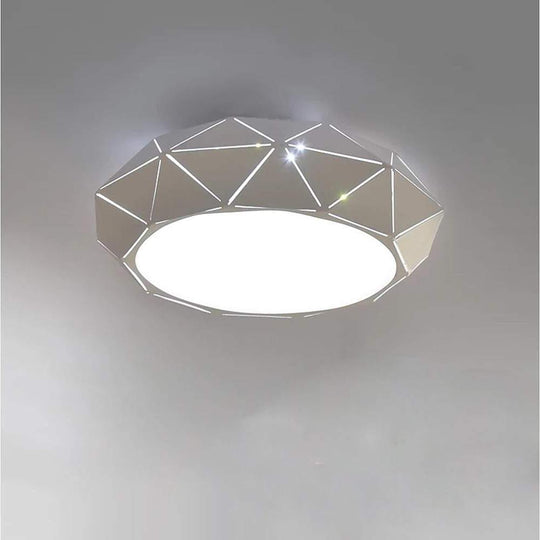 Geometric Drum Shaped LED Modern Flush Mount Ceiling Light