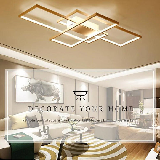 Display of Rectangles Abstract LED Flush Mount Ceiling Light