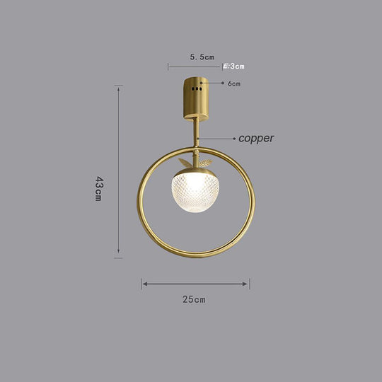 Circle LED Gold Flush Mount Ceiling Light – Modern Nordic Acrylic &amp; Copper Design