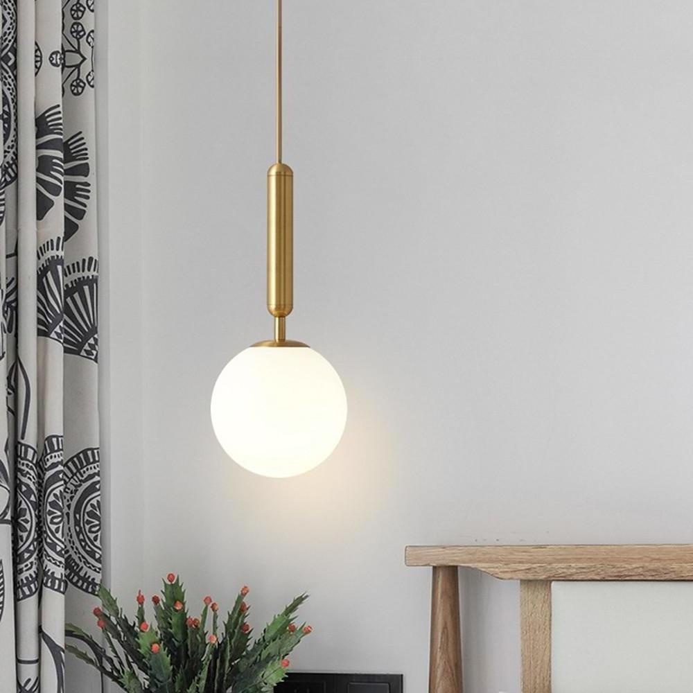 Nordic Glass Ball Black and Gold LED Pendant Light