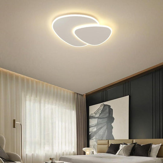 Geometric Shapes Dimmable LED White Modern Flush Mount Ceiling Light