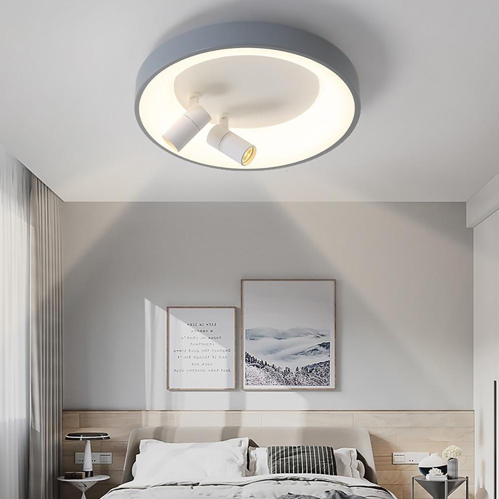 LED Circle White &amp; Black Flush Mount Ceiling Light
