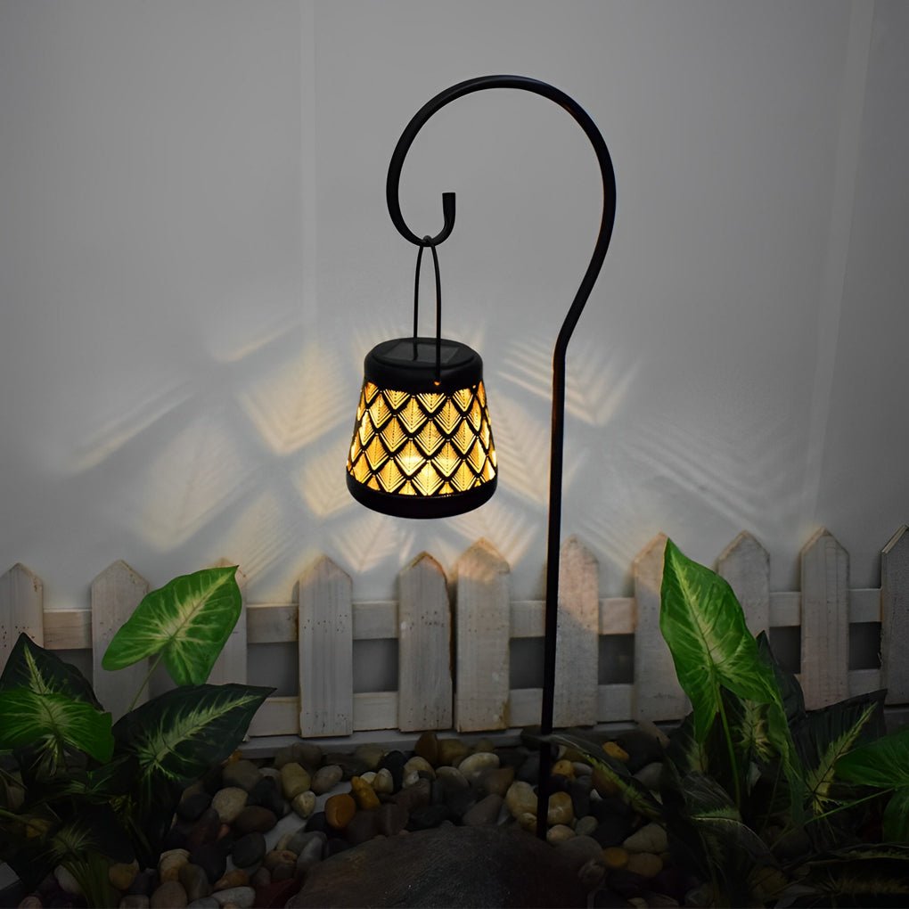 Retro Iron Mesh Solar Powered Waterproof LED Lanterns (2 Pcs)