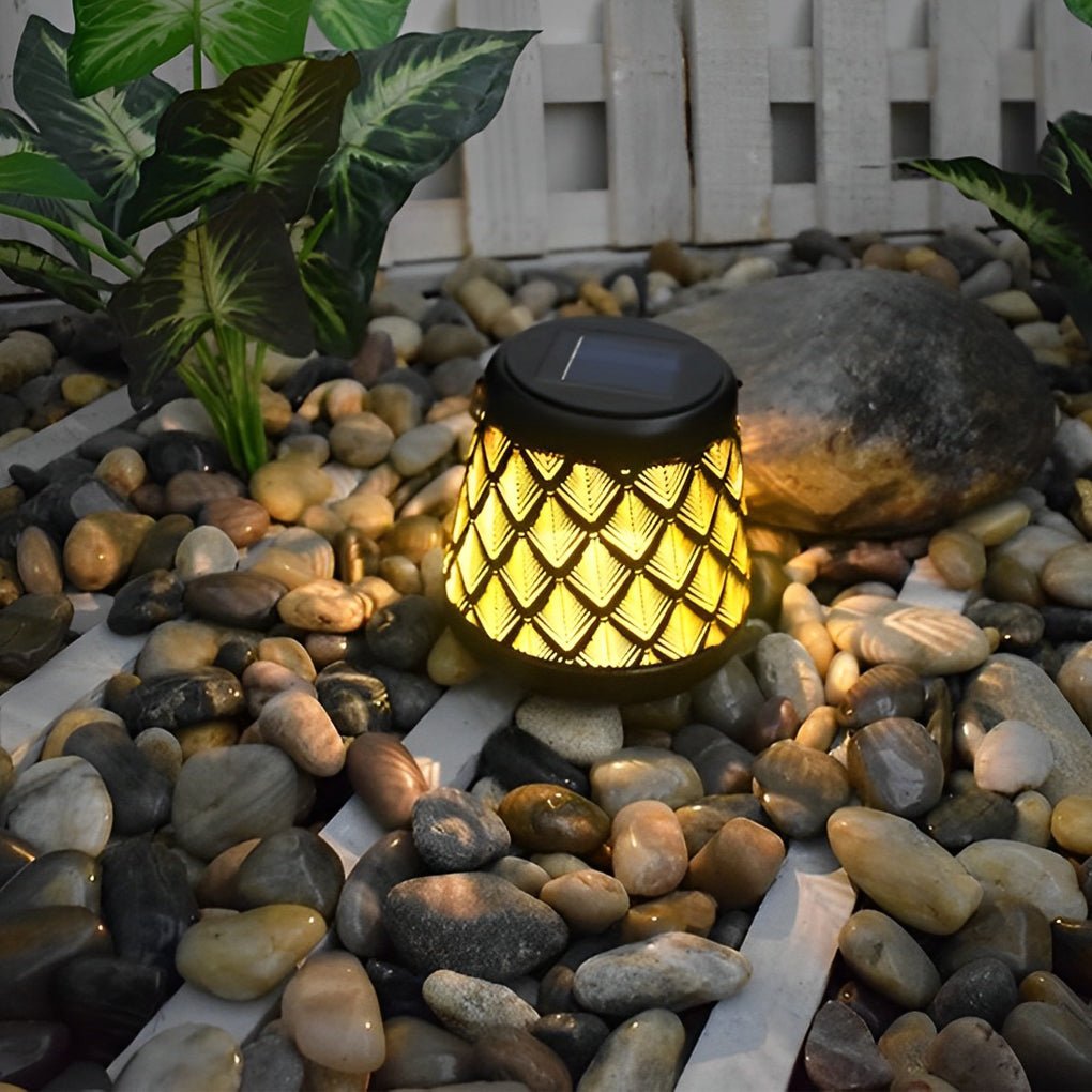 Retro Iron Mesh Solar Powered Waterproof LED Lanterns (2 Pcs)