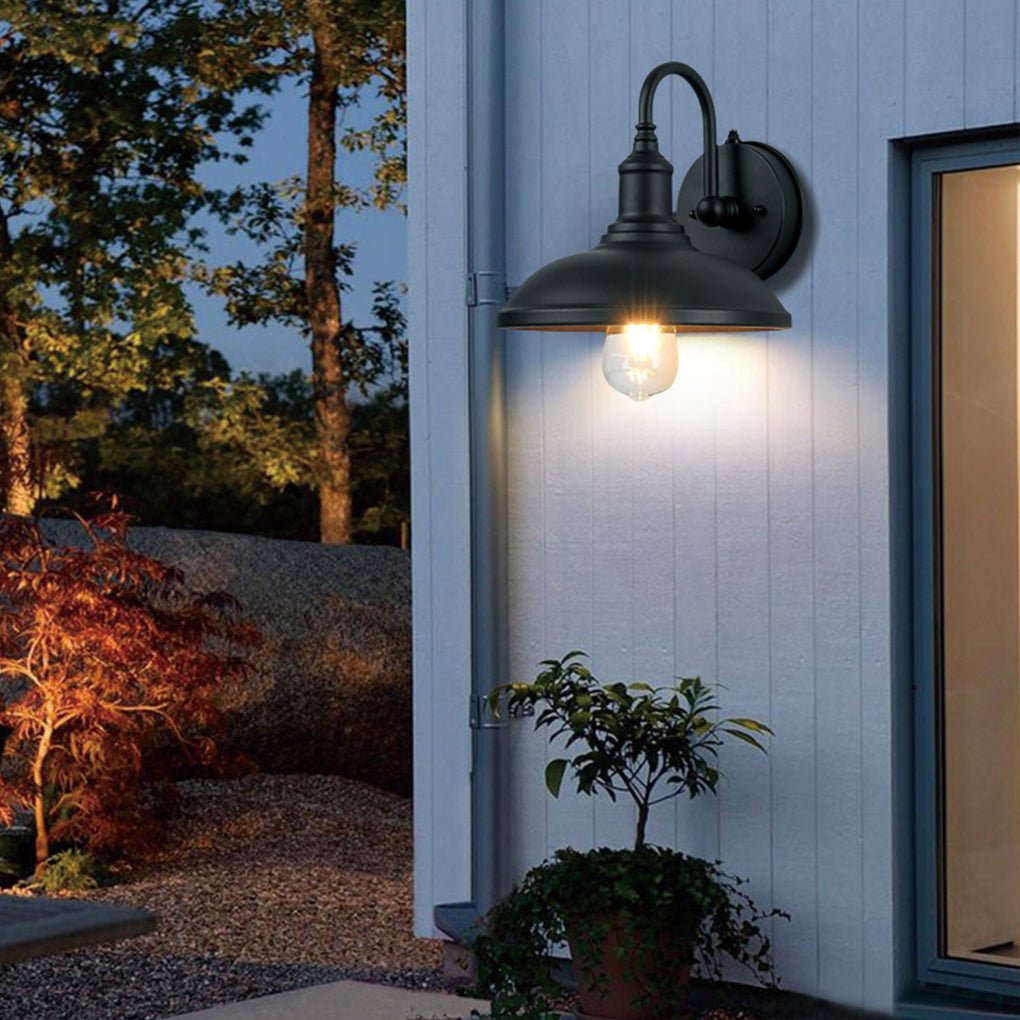 Retro Black Induction LED Outdoor Wall Sconce