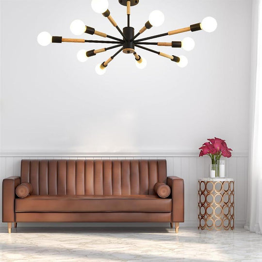 10 Light LED Nordic Style Flush Mount Ceiling Light Chandelier