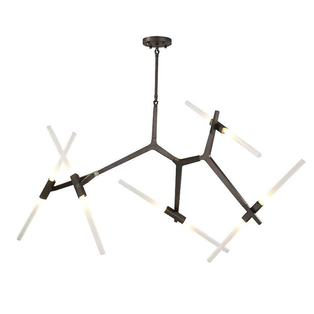 Industrial Sputnik 10-Light LED Chandelier – Black &amp; Gold