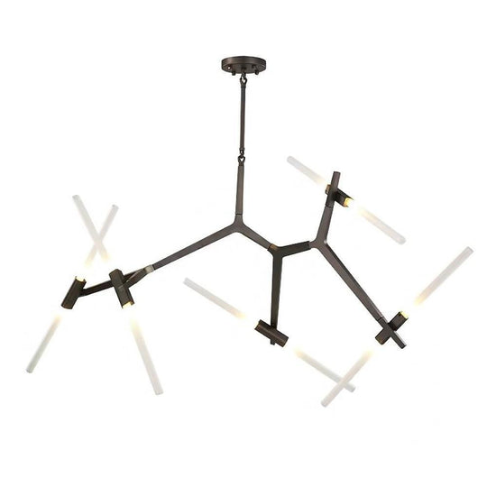 Industrial Sputnik 10-Light LED Chandelier – Black &amp; Gold