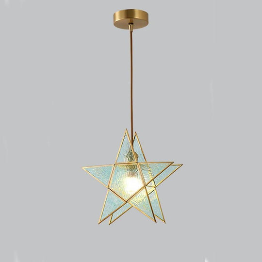 Double Star LED Copper &amp; Glass Pendant Light