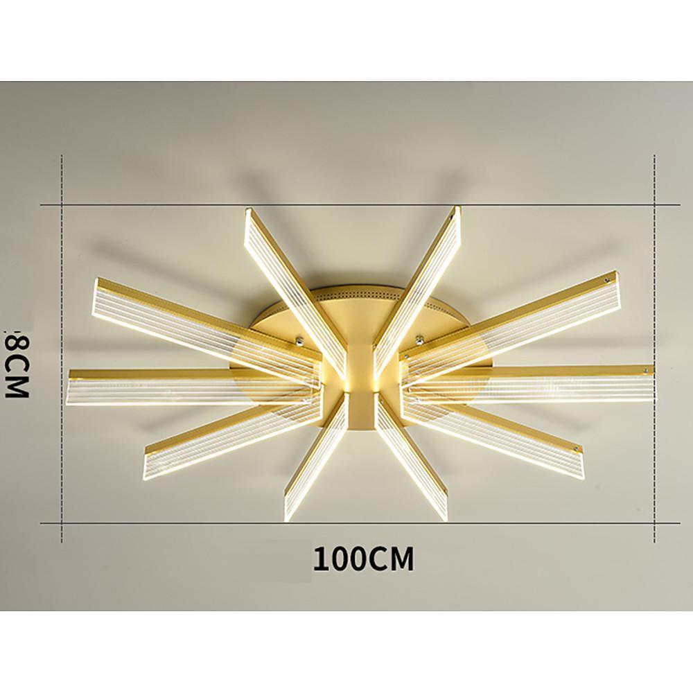 12 Lights Circular Linear Design LED Nordic Flush Mount Ceiling Light