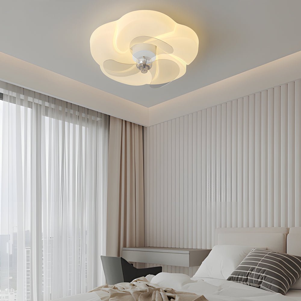 Romantic Flower Modern Ceiling Fan Light – Bladeless &amp; Elegant