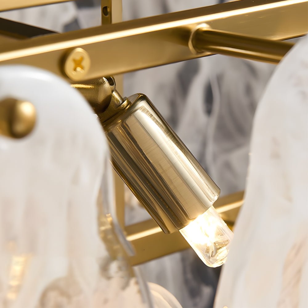Round &amp; Long Wave Glass Clouds LED Chandelier – 3-Step Dimming