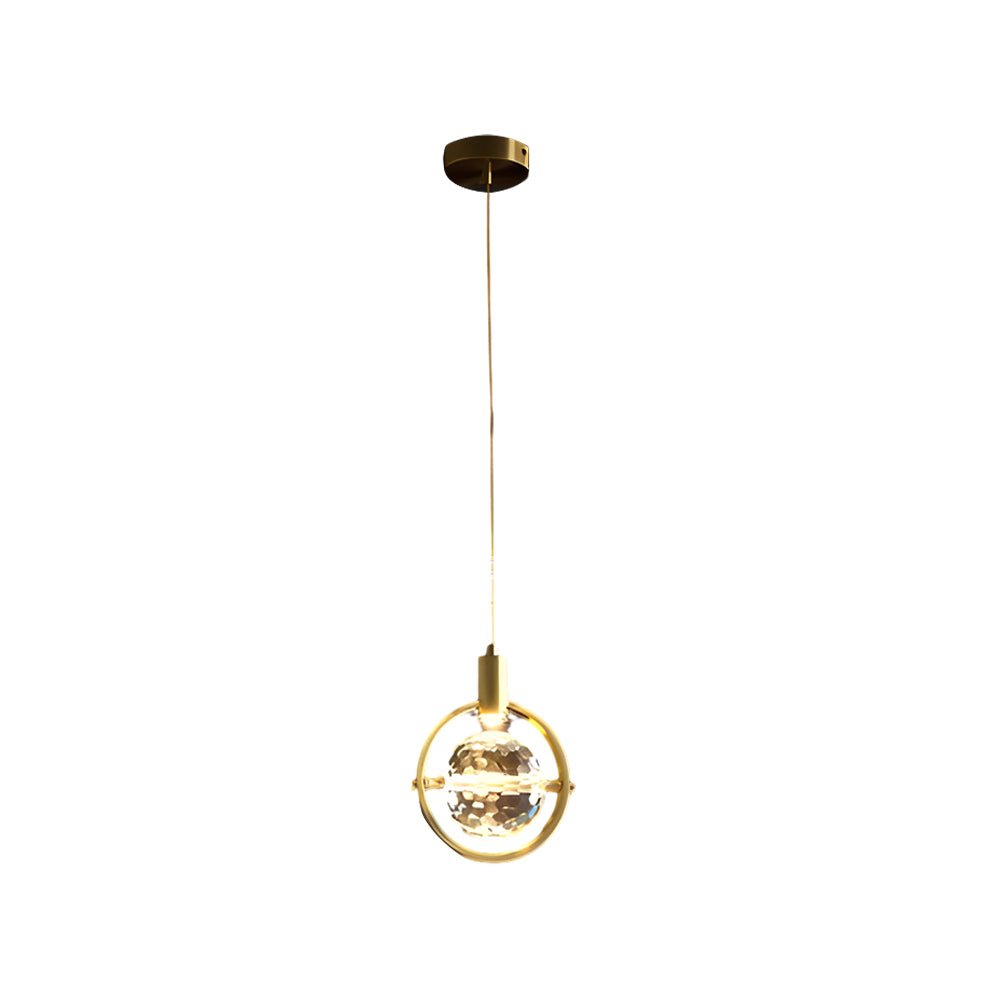 Round &amp; Semicircle Crystal Ball Pendant Lamp – Modern LED Design