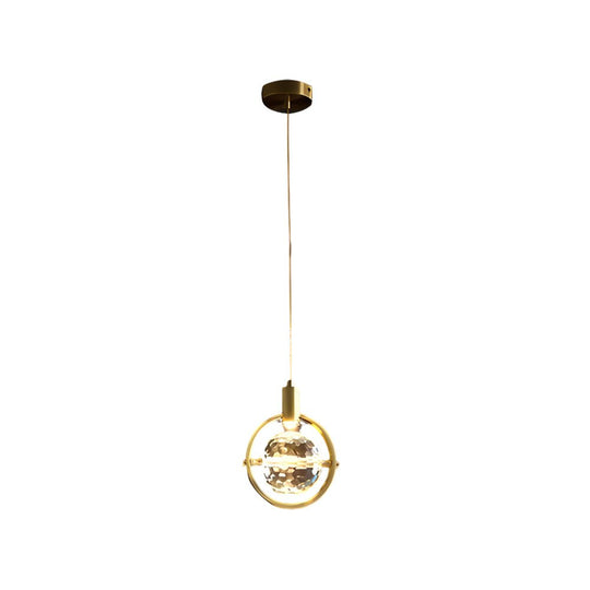 Round &amp; Semicircle Crystal Ball Pendant Lamp – Modern LED Design
