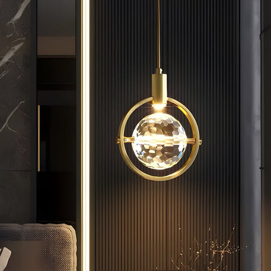 Round &amp; Semicircle Crystal Ball Pendant Lamp – Modern LED Design