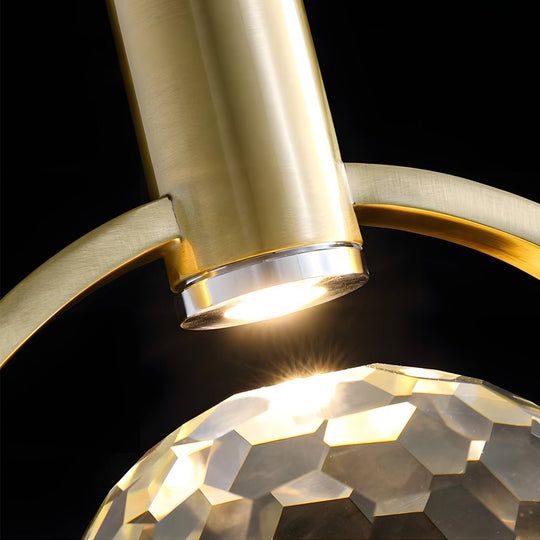 Round &amp; Semicircle Crystal Ball Pendant Lamp – Modern LED Design