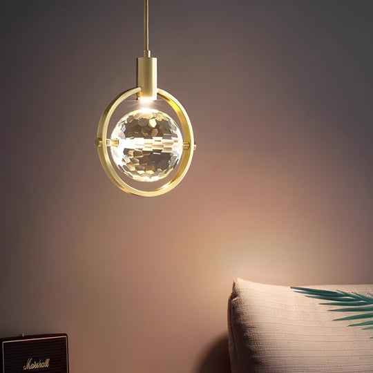 Round &amp; Semicircle Crystal Ball Pendant Lamp – Modern LED Design