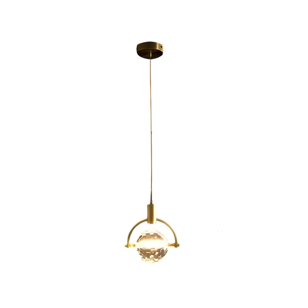 Round &amp; Semicircle Crystal Ball Pendant Lamp – Modern LED Design