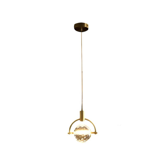 Round &amp; Semicircle Crystal Ball Pendant Lamp – Modern LED Design