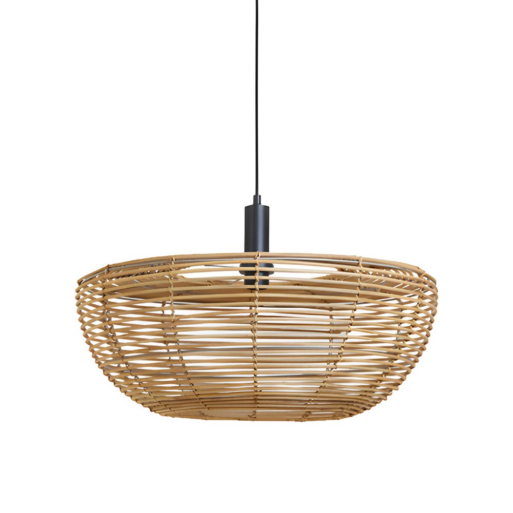 Round Woven Minimalist Wabi-Sabi Modern Hanging Ceiling &amp; Wall Lamp