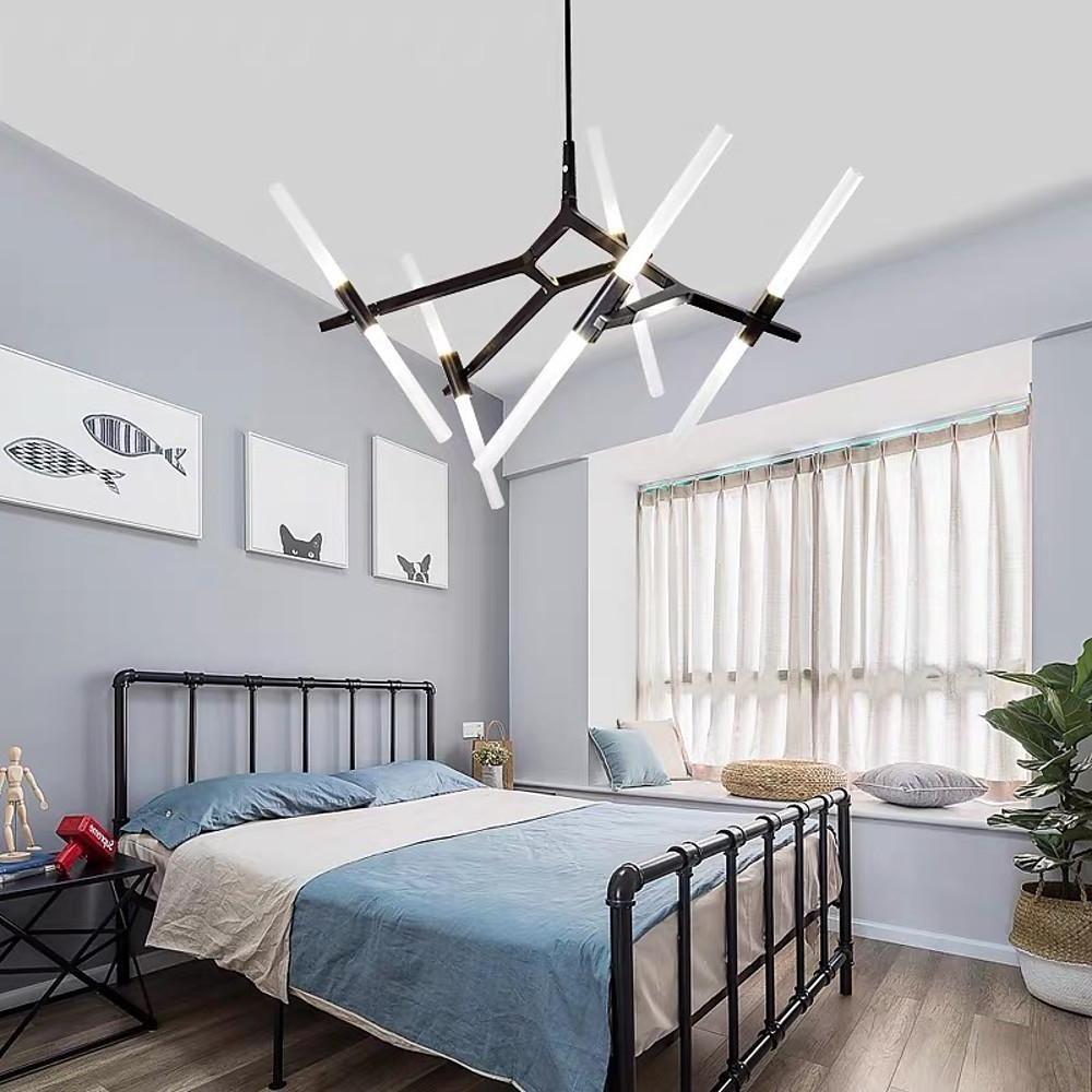 Industrial Sputnik 10-Light LED Chandelier – Black &amp; Gold