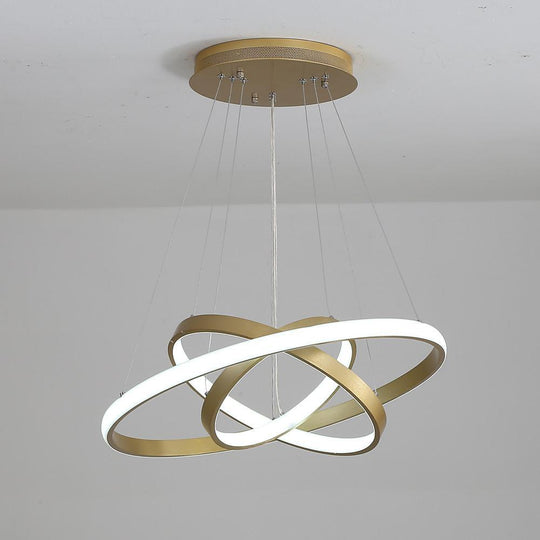Circles Dimmable LED Adjustable Gold Contemporary Chandelier Island Light