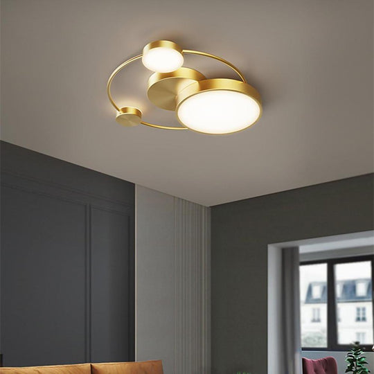 Artistic Circles Design Dimmable LED Modern Flush Mount Ceiling Light