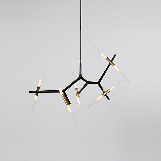 Industrial Sputnik 10-Light LED Chandelier – Black &amp; Gold