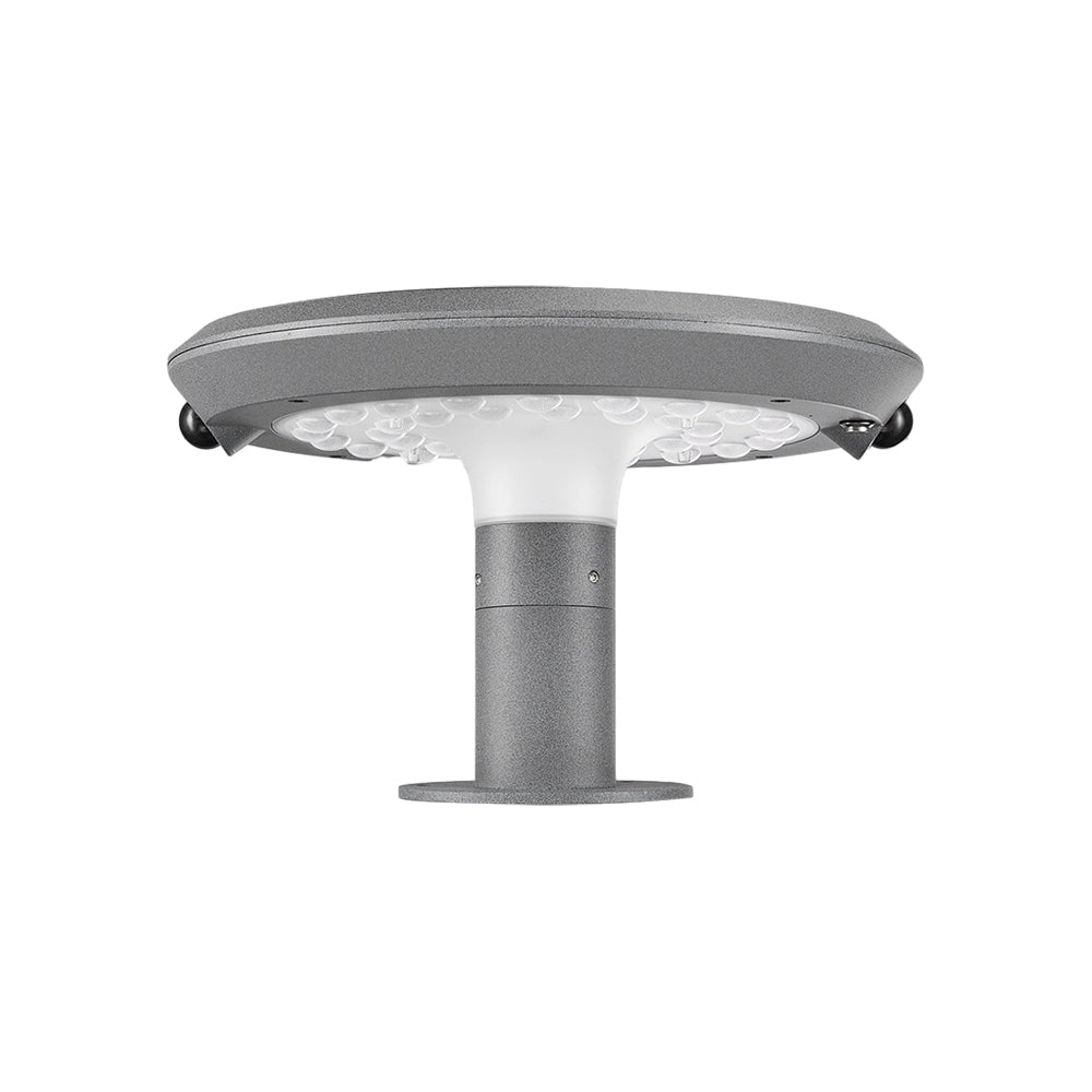 Round Solar Powered LED Post Light with Dual Motion Sensor
