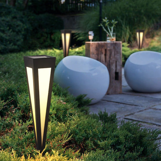 Adjustable RGB Solar LED Pathway Light with Square Top and Conical Base