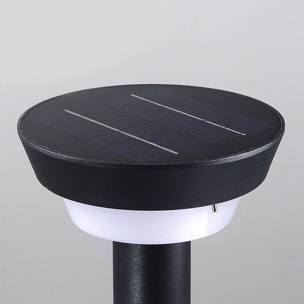 Sleek Modern Black Cylinder LED Solar Path Light with Adjustable Spike &amp; Base