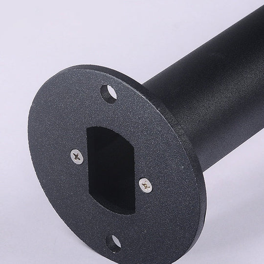 Sleek Modern Black Cylinder LED Solar Path Light with Adjustable Spike &amp; Base