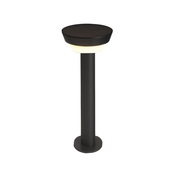 Sleek Modern Black Cylinder LED Solar Path Light with Adjustable Spike &amp; Base
