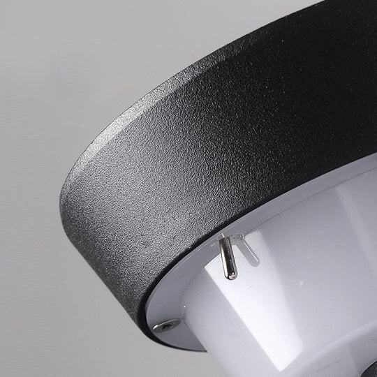 Sleek Modern Black Cylinder LED Solar Path Light with Adjustable Spike &amp; Base