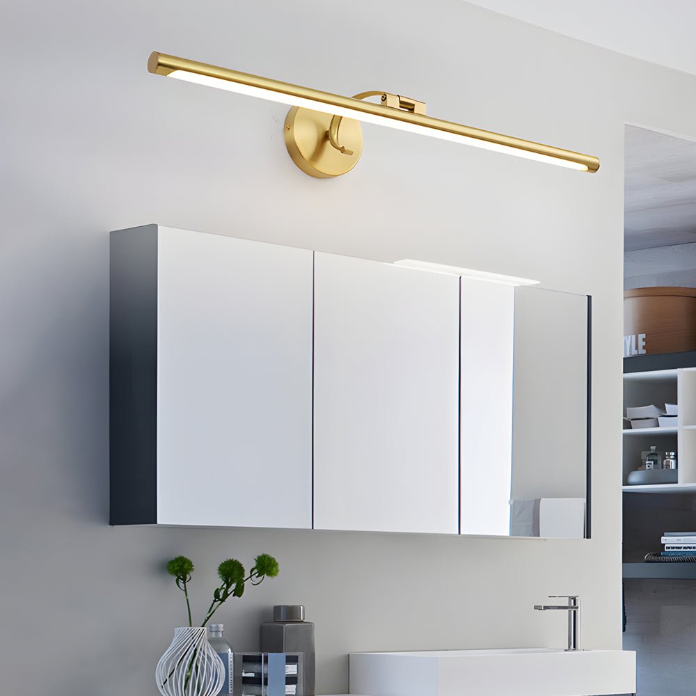 Sleek Rotatable Copper LED Bathroom Vanity Light Over Mirror