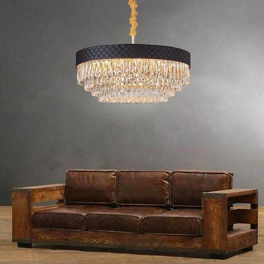 Drum-Shaped LED Electroplated Crystal Modern Chandelier