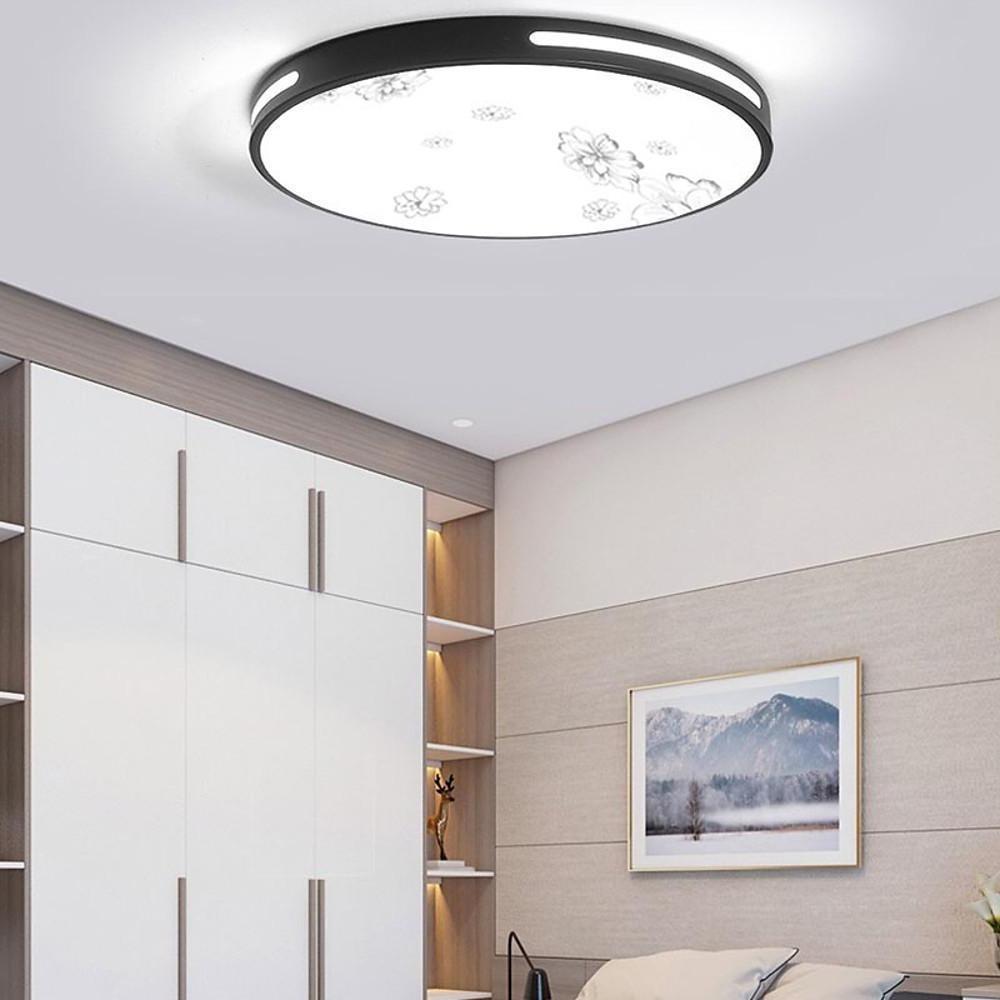 Round Plant Pattern LED Flush Mount Ceiling Light