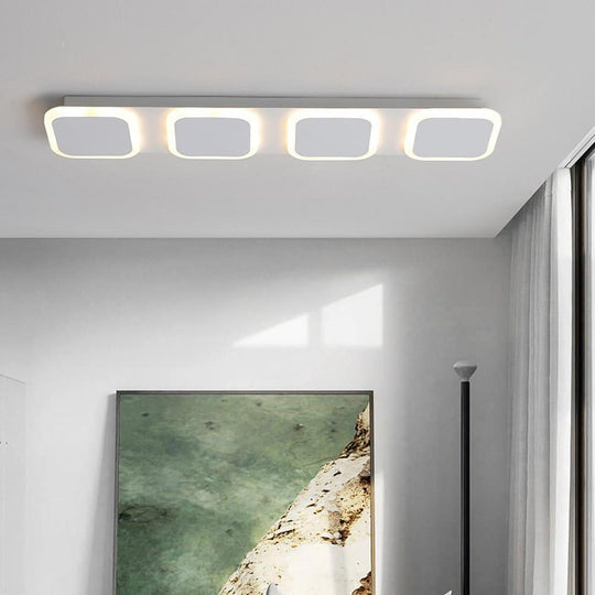 Combination Square Linear LED Flush Mount Ceiling Light