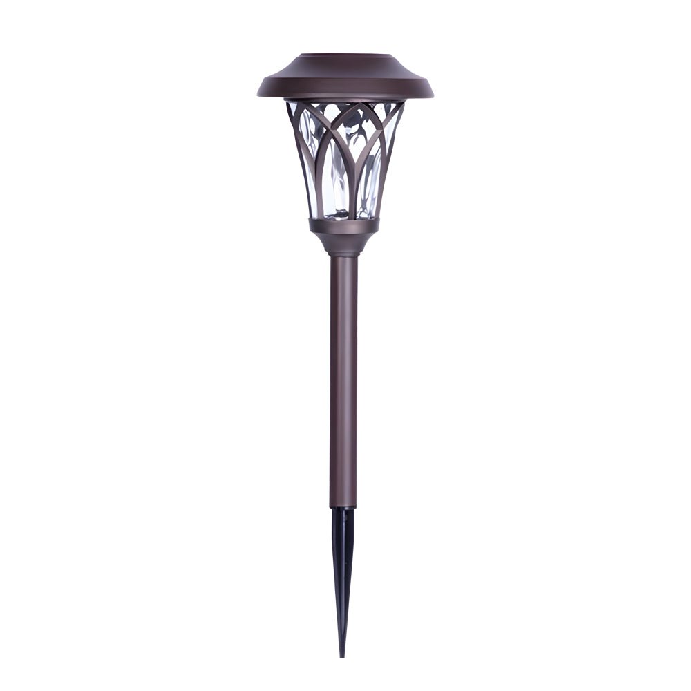 Solar Glass &amp; Metal LED Stake Lawn Light