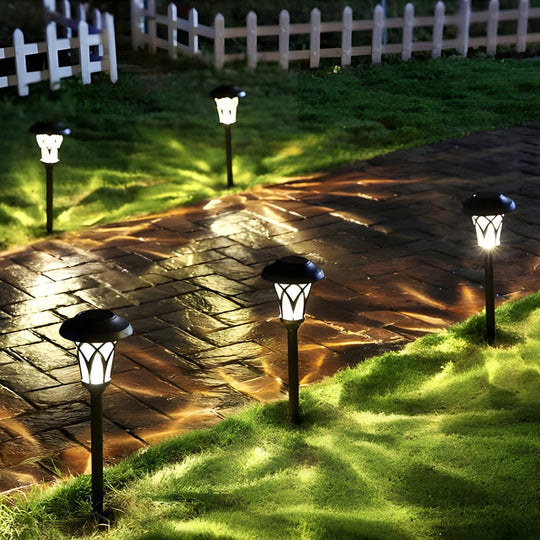 Solar Glass &amp; Metal LED Stake Lawn Light