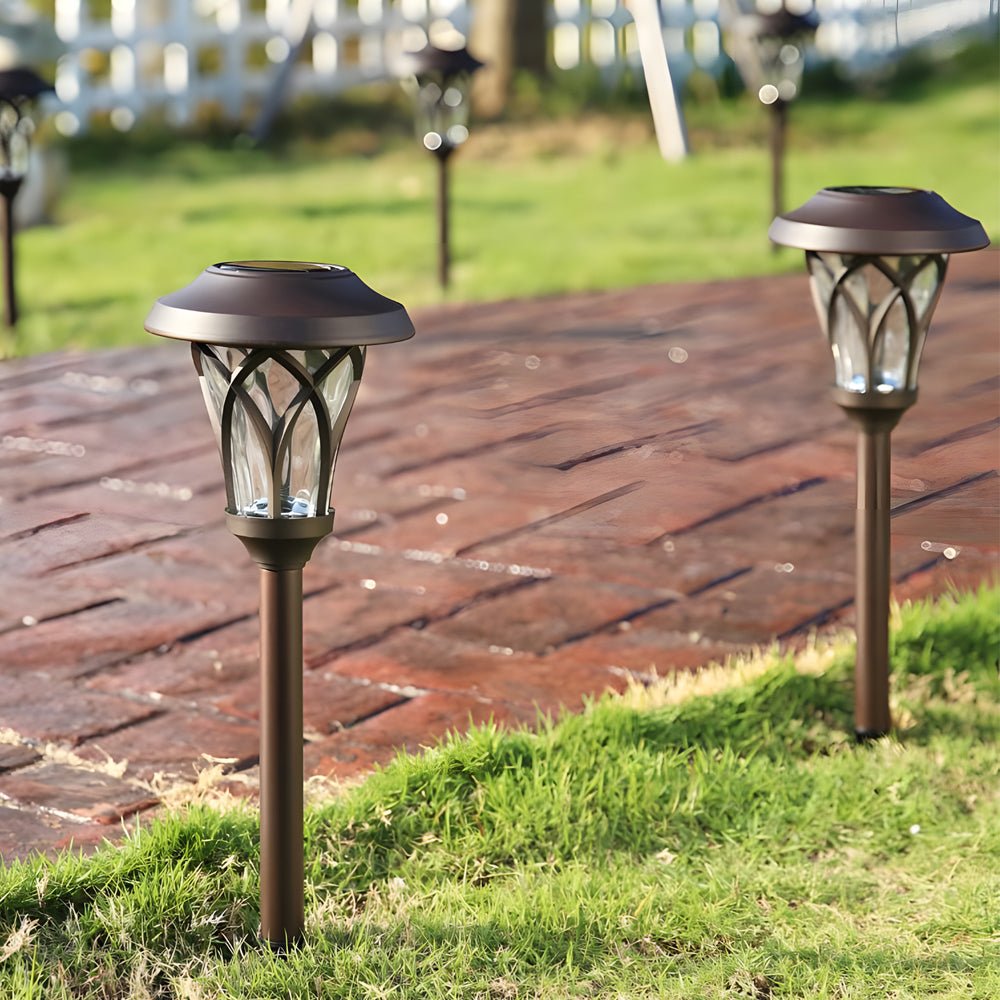 Solar Glass &amp; Metal LED Stake Lawn Light