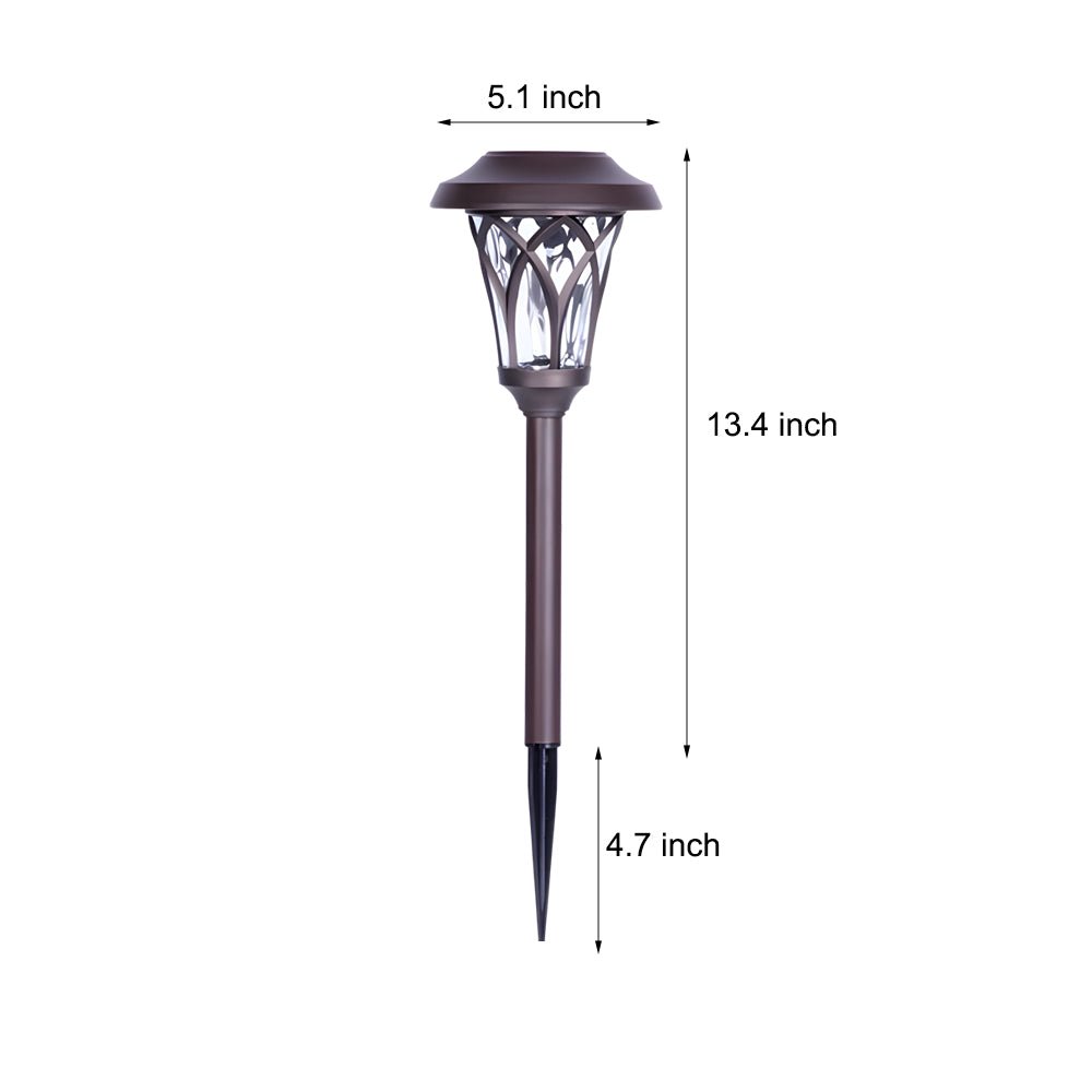 Solar Glass &amp; Metal LED Stake Lawn Light