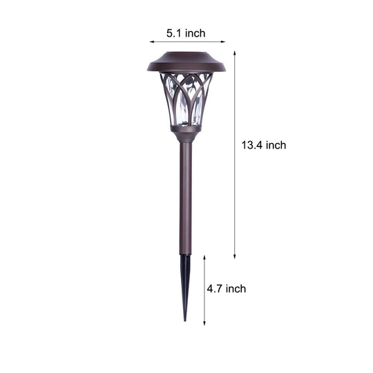 Solar Glass &amp; Metal LED Stake Lawn Light