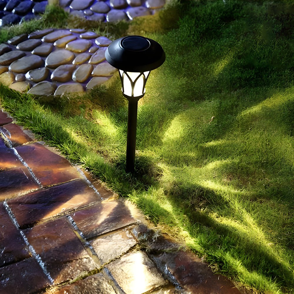 Solar Glass &amp; Metal LED Stake Lawn Light